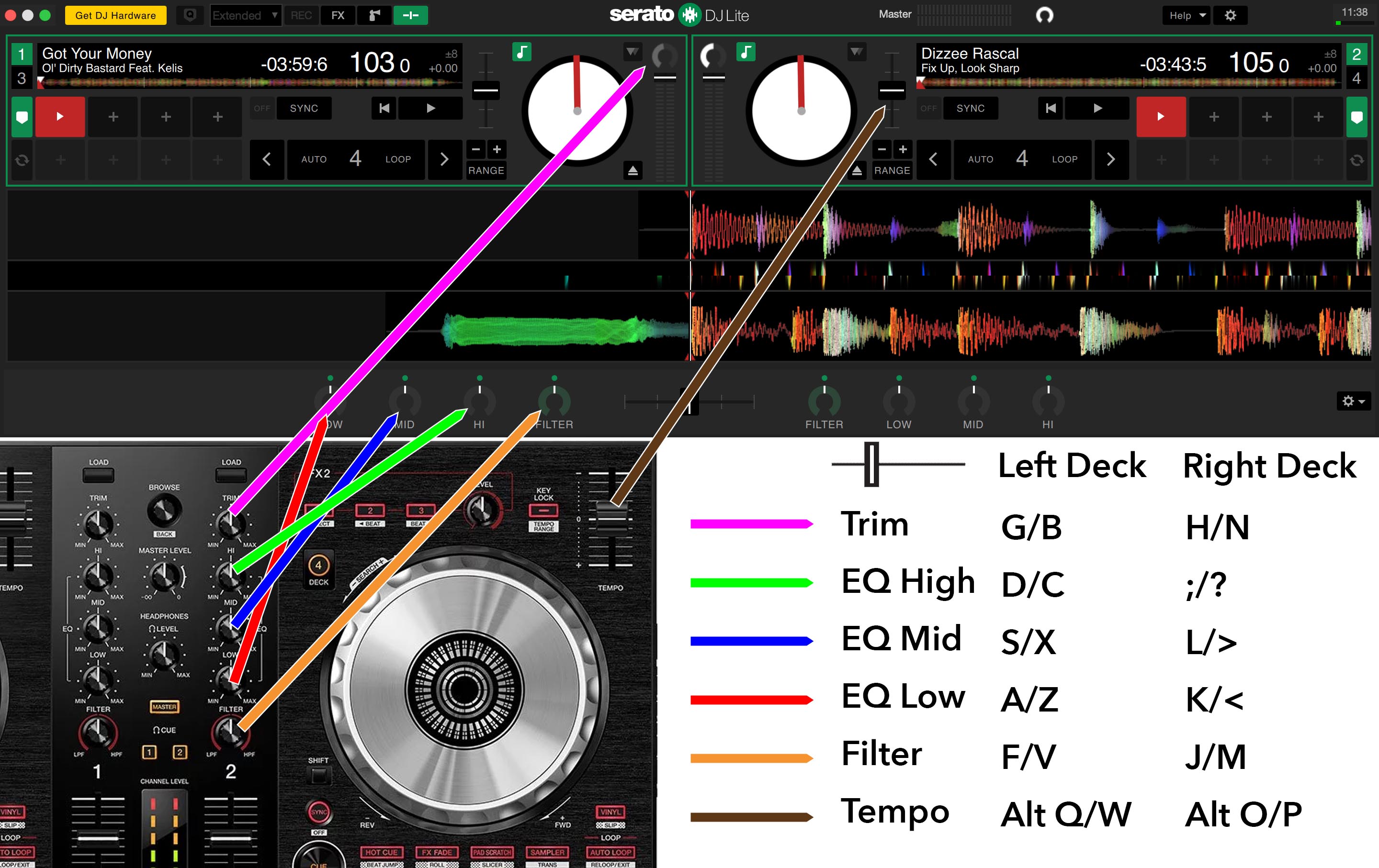 am mode shortcut serato dj 1.7