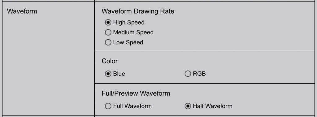 Waveform Settings in Rekordbox