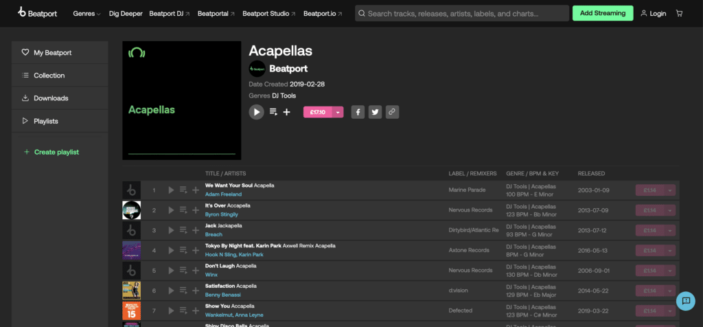 Beatport Acapellas