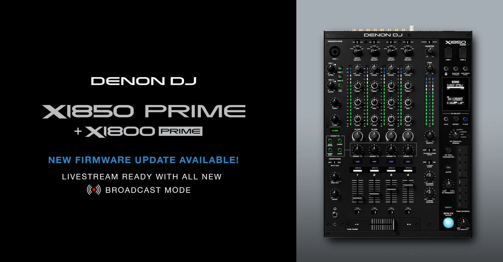 Denon DJ X1800 X1850 Broadcast Mode