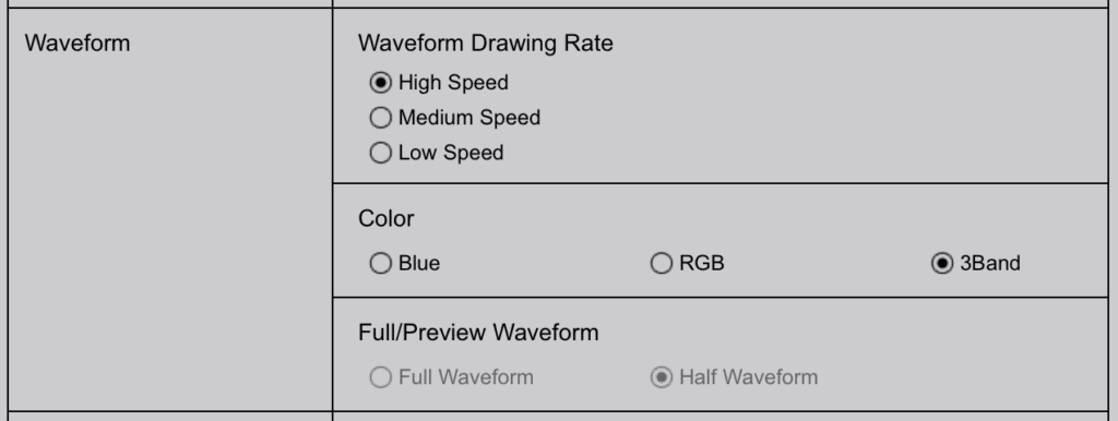 waveform settings rekordbox