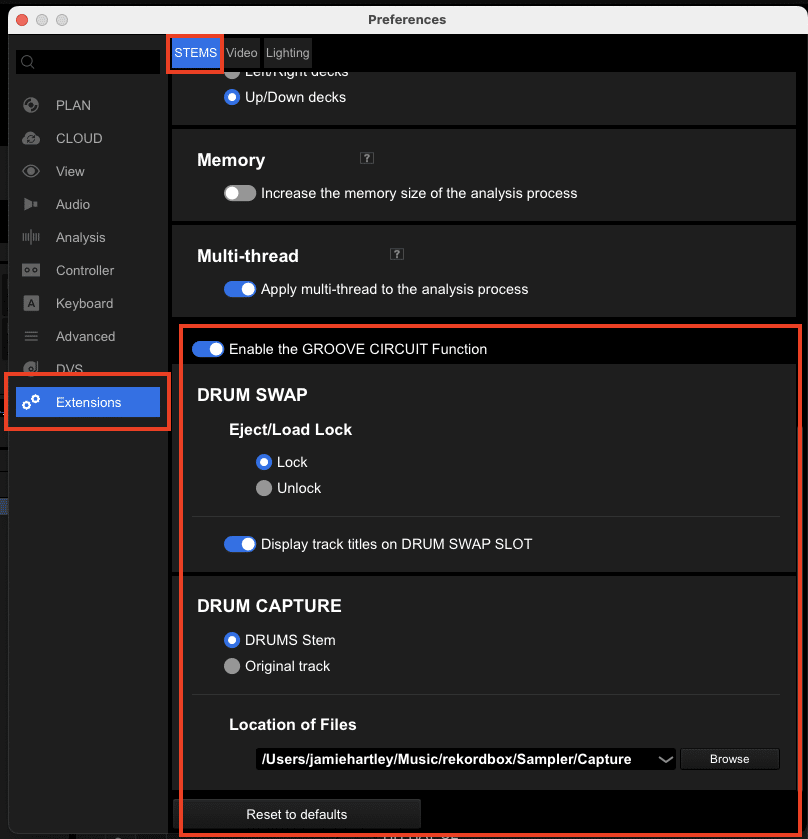 Rekordbox enable Groove Circuit