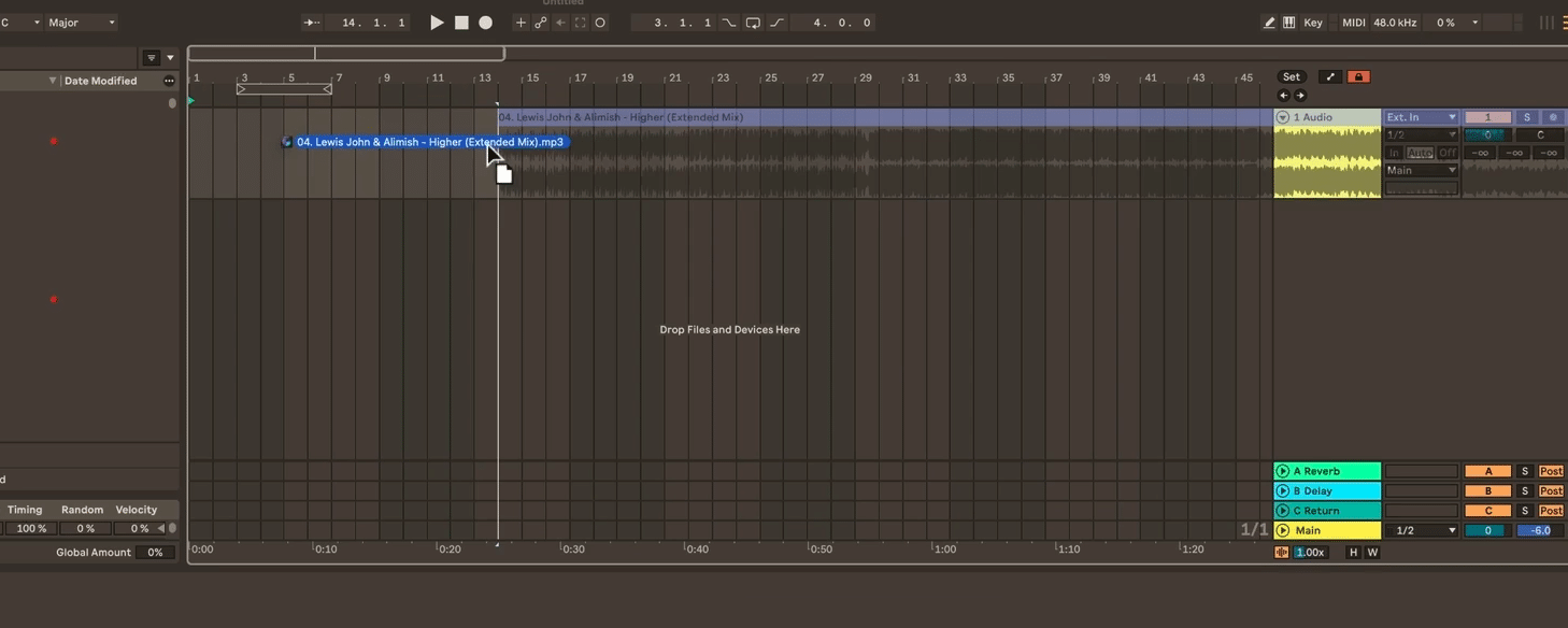 Ableton Importing Track