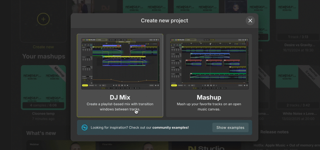 DJ Studio Mix vs Mashup Mode